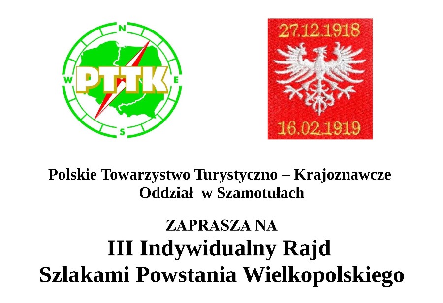 Grafika - zaproszenie na Rajd Szlakami Powstania Wielkopolskiego Grafika - zaproszenie na Rajd Szlakami Powstania Wielkopolskiego