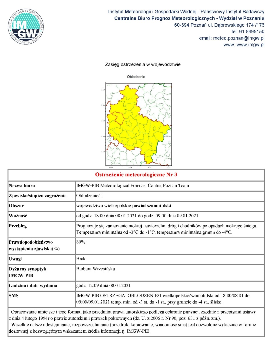 Ostrzeżenie meteo