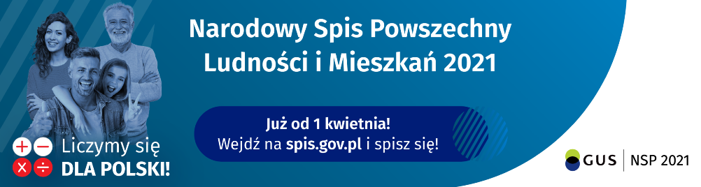 Plakat - Narodowy Spis Powszechny Ludności i Mieszkań w 2021 r. Plakat - Narodowy Spis Powszechny Ludności i Mieszkań w 2021 r.