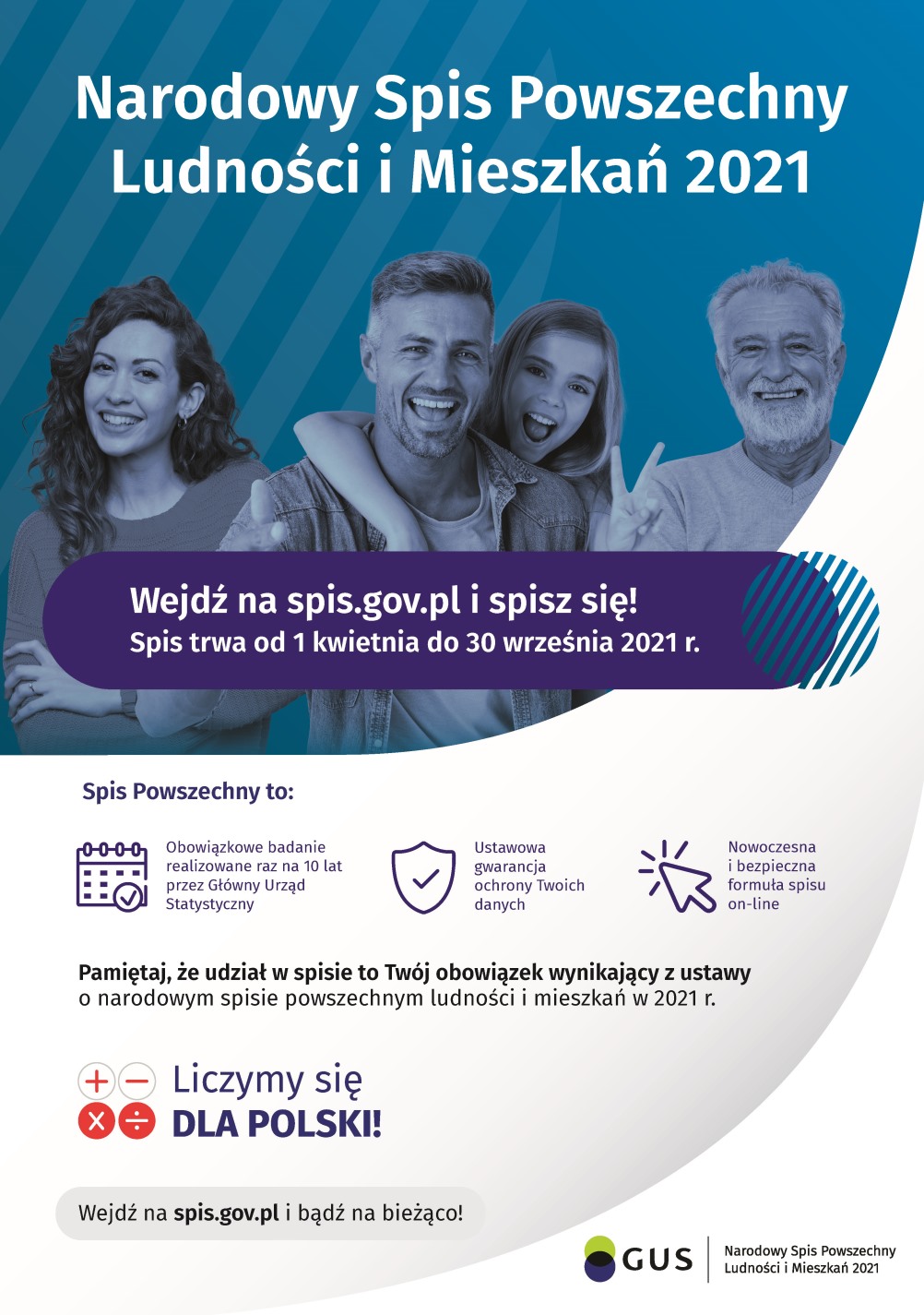 Plakat - Narodowy Spis Powszechny Ludności i Mieszkań 2021 Plakat - Narodowy Spis Powszechny Ludności i Mieszkań 2021