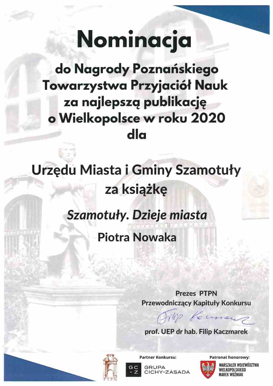 Foto - nominacja - Szamotuły. Dzieje miasta.
