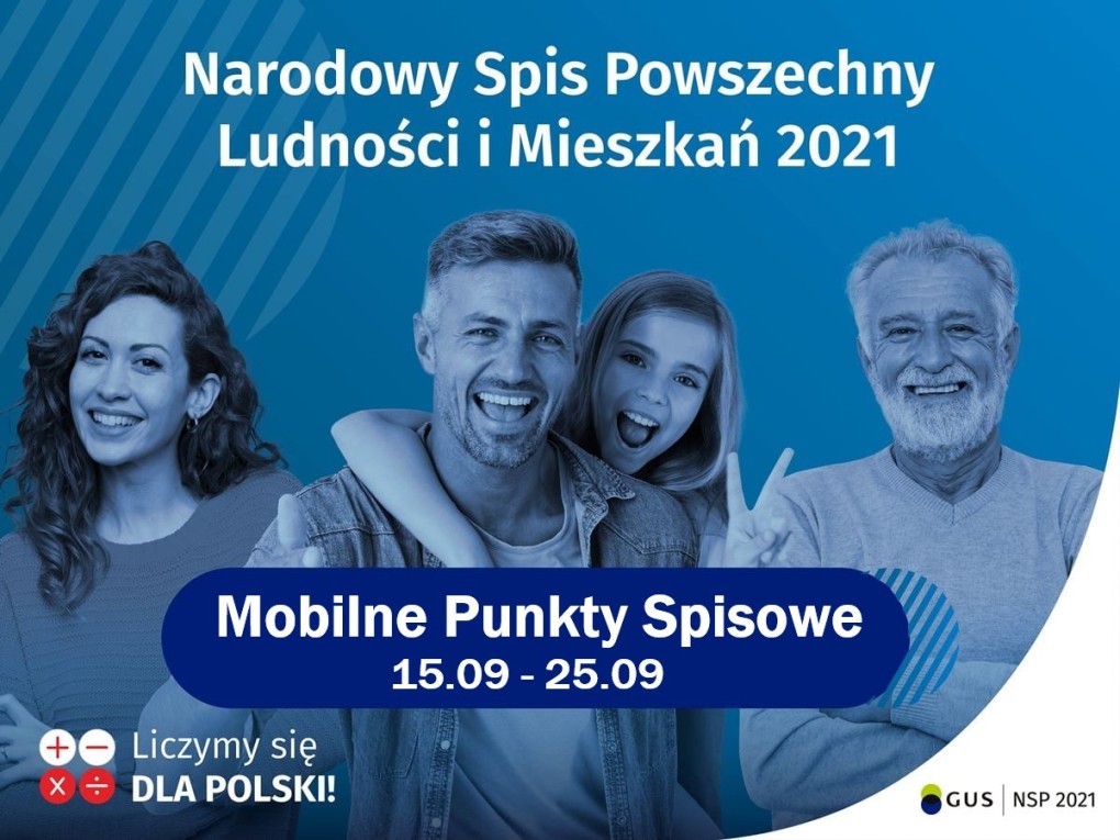 Plakat - Spis Powszechny - Mobilne Punkty Spisowe - II połowa września