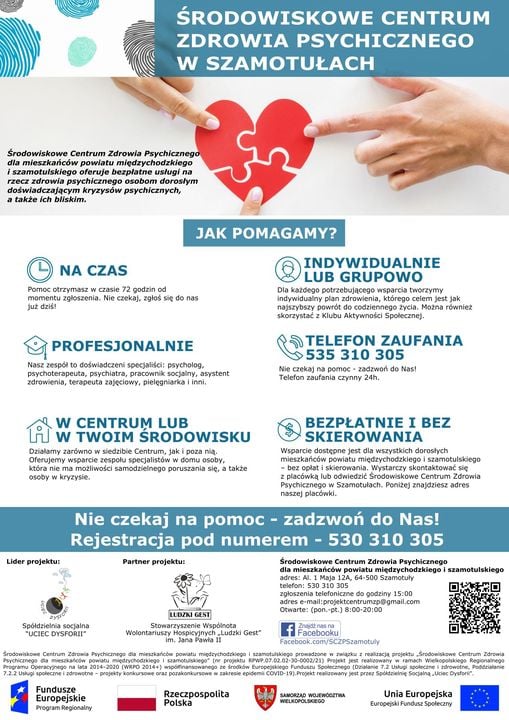 Plakat - Środowiskowe centrum zdrowia psychicznego w Szamotułach