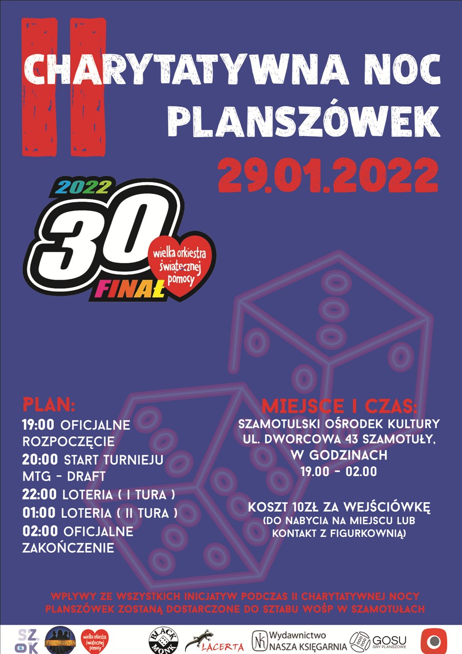 Plakat - Charytatywna Noc Planszówek