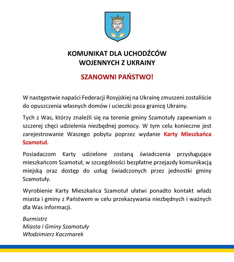 Grafika - Komunikat Burmistrza