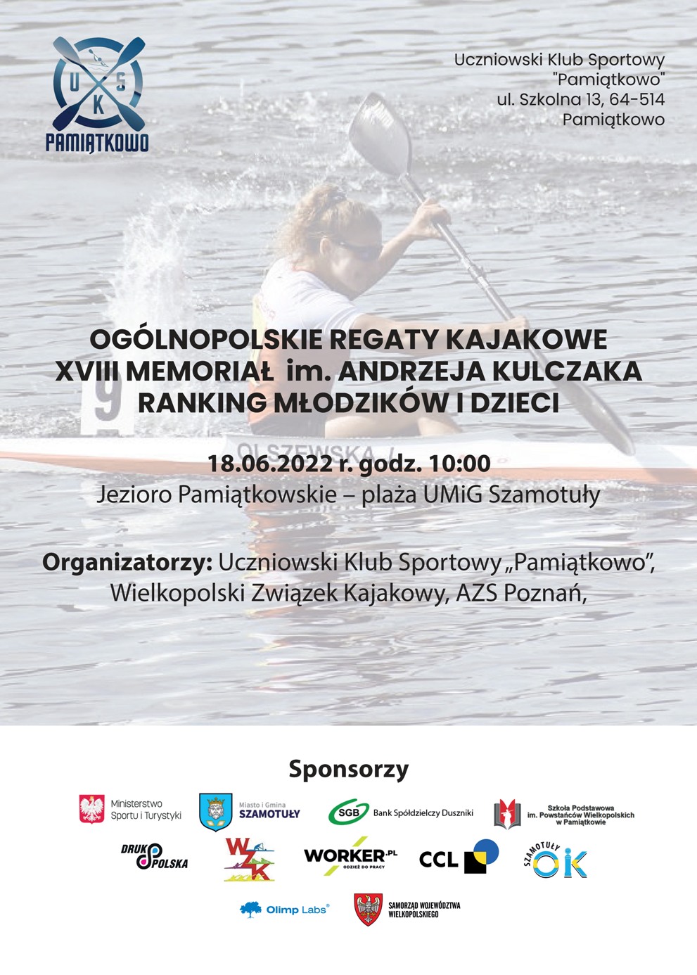 Plakat - Ogólnopolskie Regaty Kajakowe