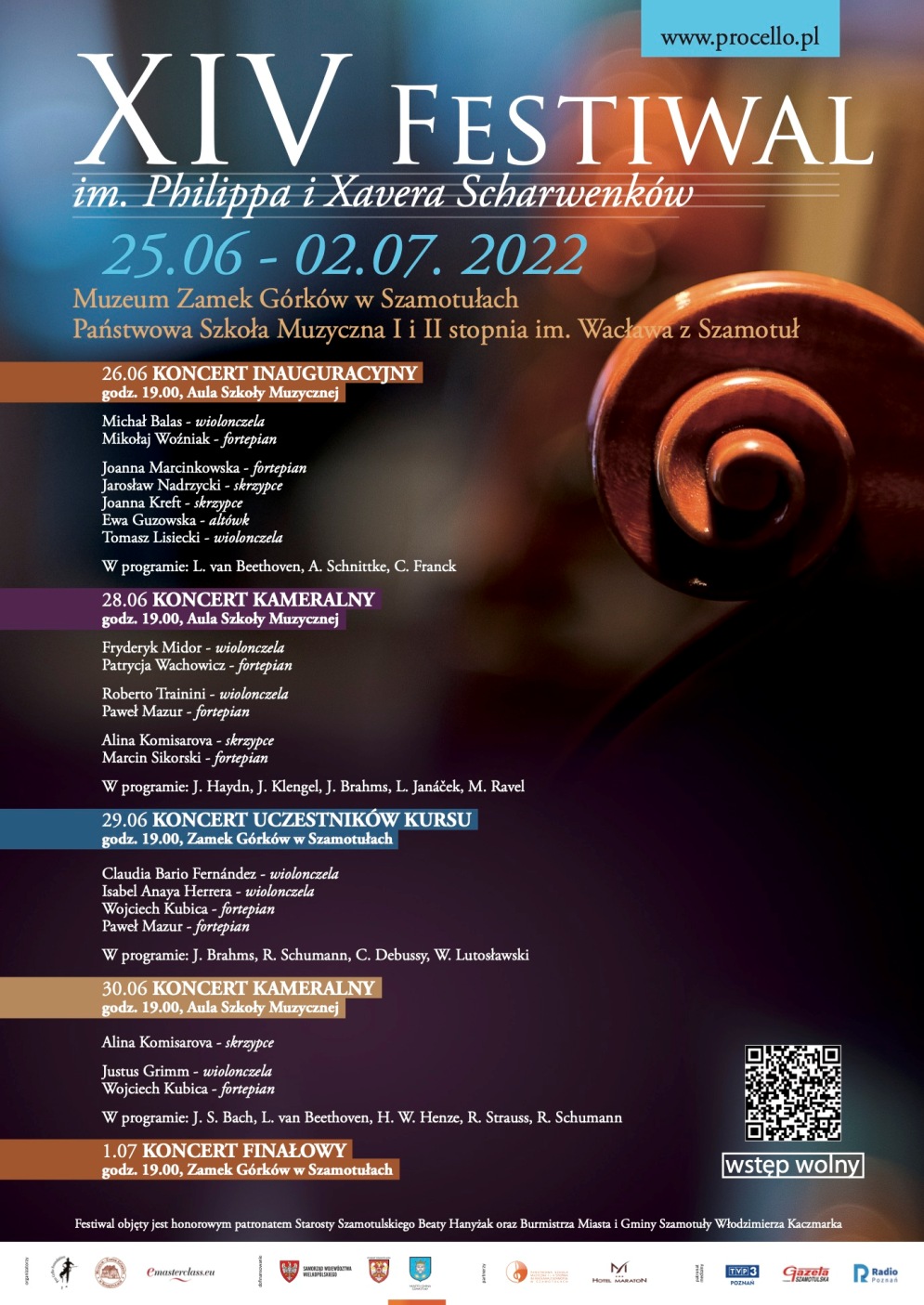 Plakat - XIV Festiwal im. Philippa i Xavera Scharwenków
