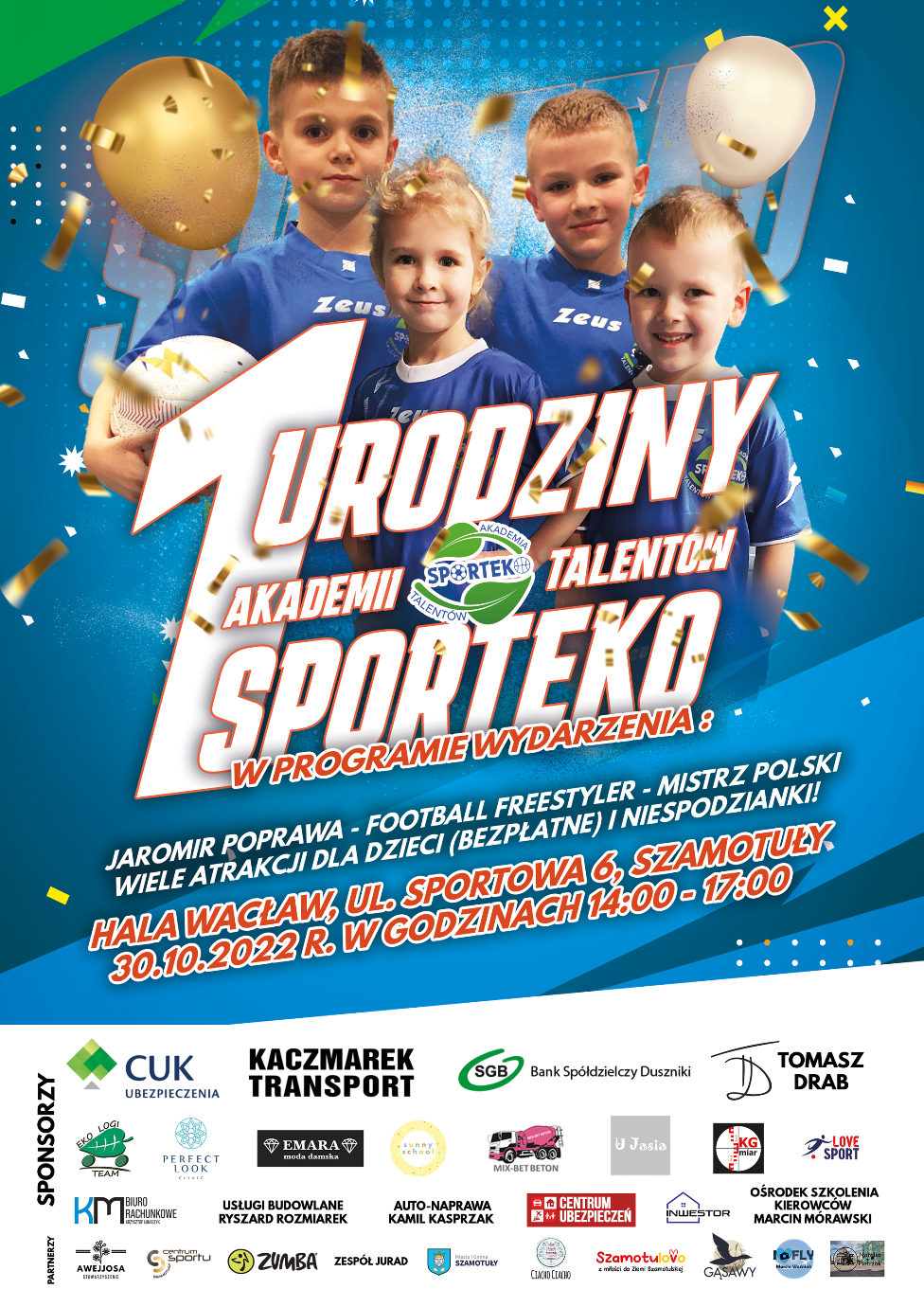 Plakat - 1 urodziny akademii Sporteko Plakat - 1 urodziny akademii Sporteko