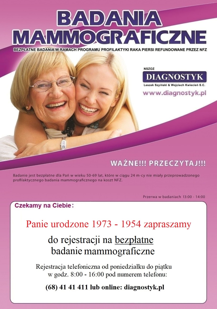 Plakat - badania mammograficzne