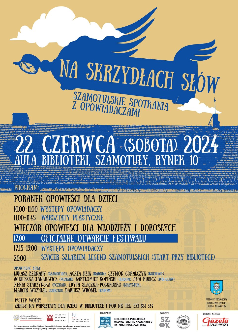 Plakat - Na skrzydłach sn&oacute;w - szamotulskie spotkanie z&nbsp;opowiadaczami