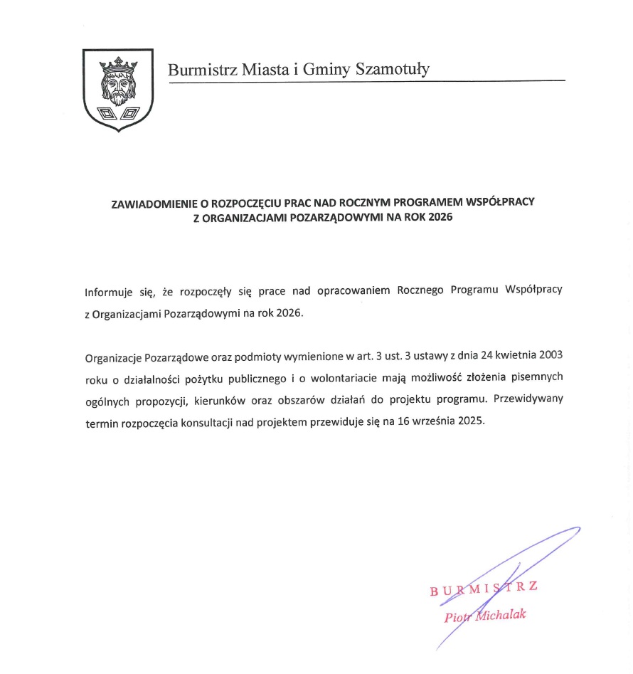 Zawiadomienie o&nbsp;rozpoczęciu prac