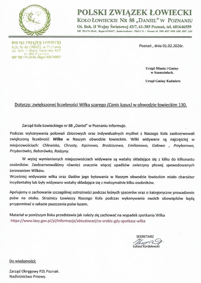 Uwaga - wilki - PZŁ