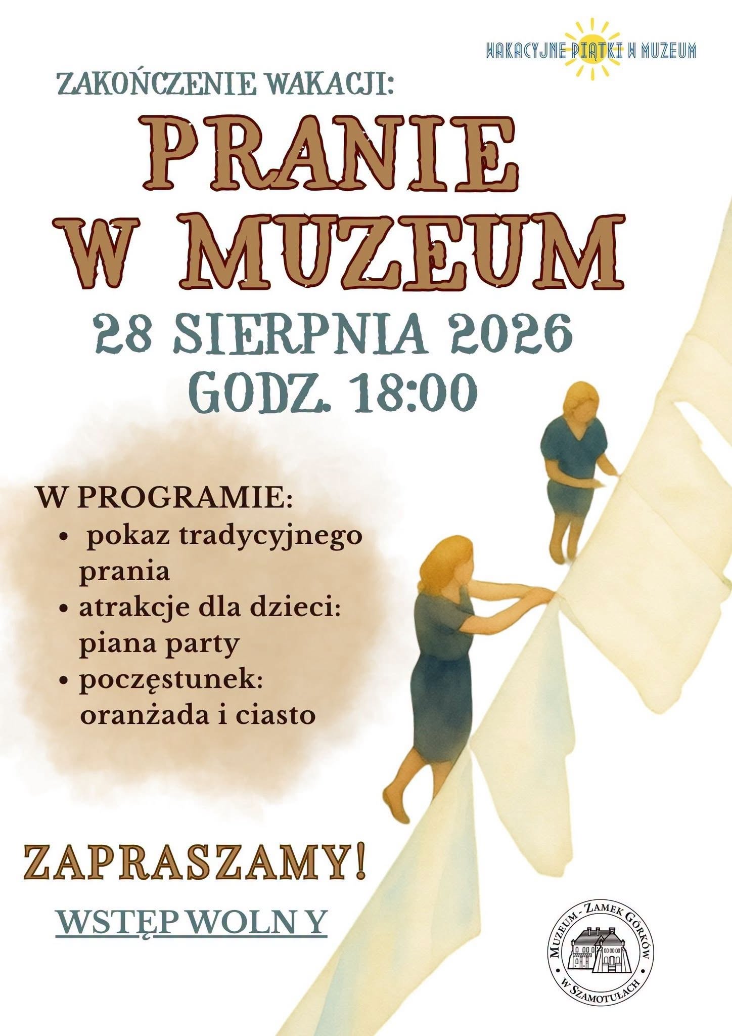 plakat Pranie w&nbsp;Muzeum - 28.08.