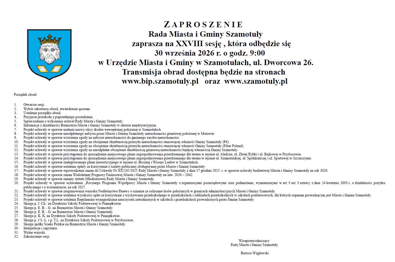 program sesji