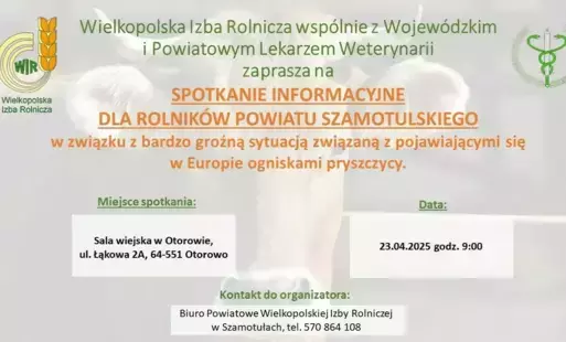 Zdjęcie do Spotkanie informacyjne dot. pryszczycy