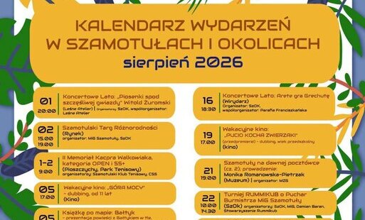 Zdjęcie do Kalendarz wydarzeń - sierpień 2026