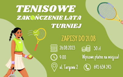 Zdjęcie do Tenisowe zakończenie lata - turniej dla dzieci i młodzieży
