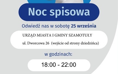 Zdjęcie do NOC SPISOWA - 25 WRZEŚNIA