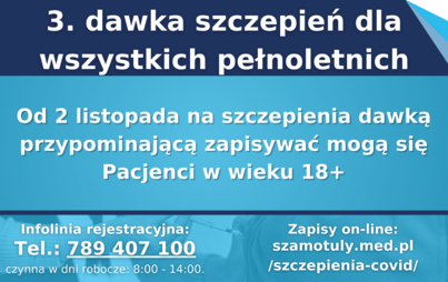 Zdjęcie do ZAPISY NA TRZECIĄ DAWKĘ SZCZEPIENIA PRZECIW COVID-19