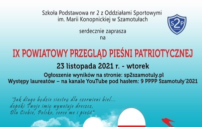 Zdjęcie do IX POWIATOWY PRZEGLĄD PIEŚNI PATRIOTYCZNEJ
